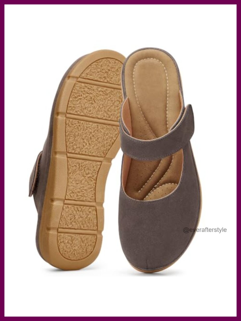 Dressy Summer Mules for Women Closed Toe Faux Leather Comfort Sandals
